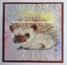 Watercolour hedgehog on masa paper