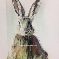 'An elegant lady' hare painting